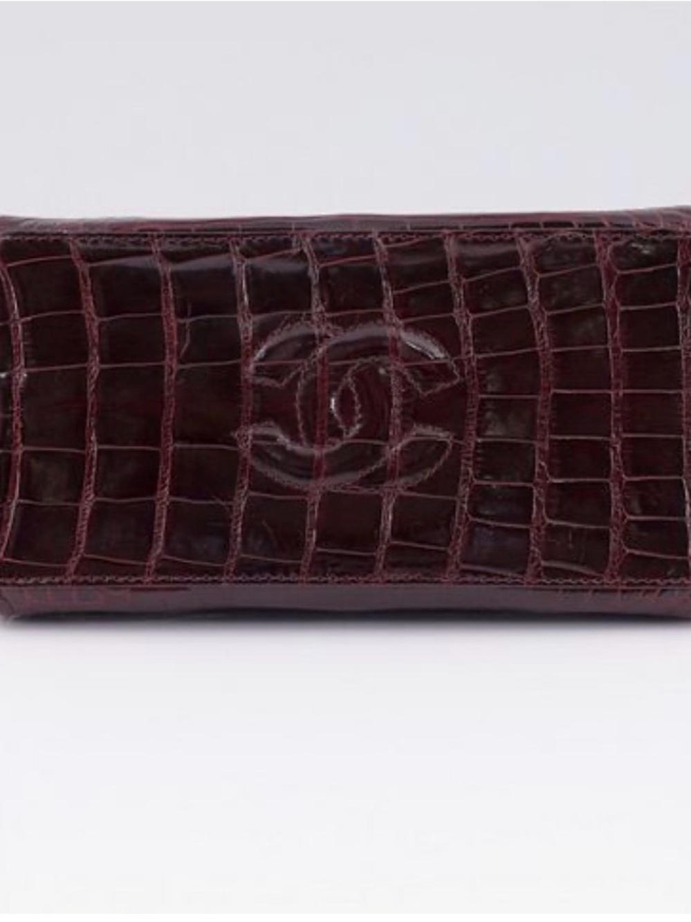 Chanel Vintage Bordeaux Crocodile Kisslock Evening Bag - Picture 7 of 7